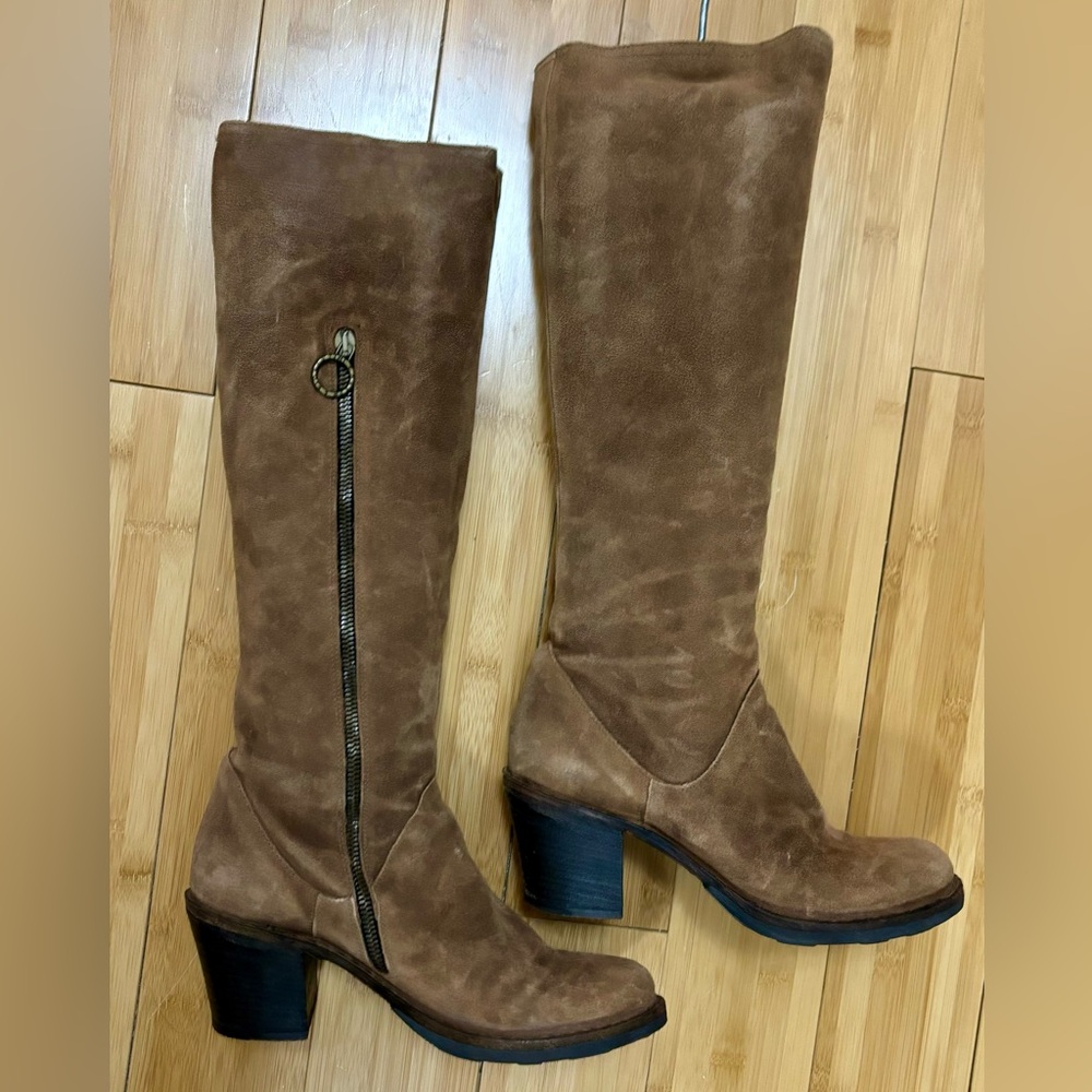 Florentini + Baker brown suede boots